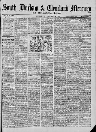 cover page of South Durham & Cleveland Mercury published on February 23, 1889
