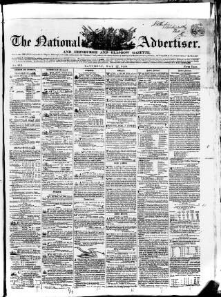 cover page of National Advertiser and Edinburgh and Glasgow Gazette published on May 27, 1848