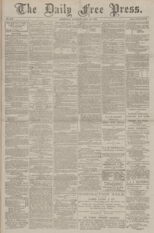cover page of Aberdeen Free Press published on April 16, 1888