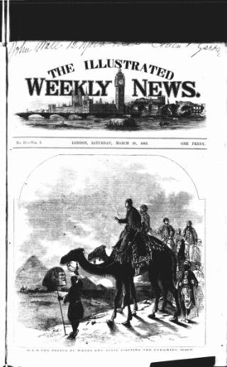 cover page of Illustrated Weekly News published on March 29, 1862