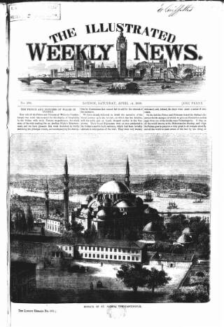 cover page of Illustrated Weekly News published on April 24, 1869