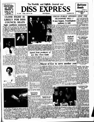 cover page of Diss Express published on April 26, 1968