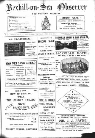 cover page of Bexhill-on-Sea Observer published on April 25, 1903