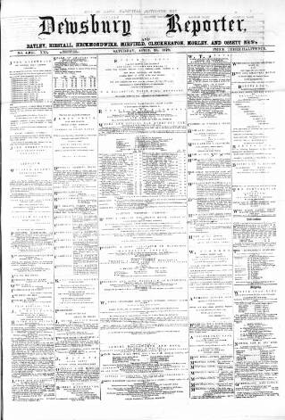 cover page of Dewsbury Reporter published on April 26, 1879