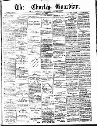cover page of Chorley Guardian published on April 20, 1872