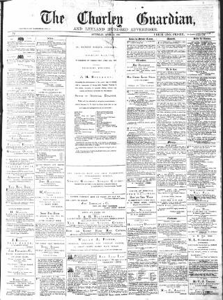 cover page of Chorley Guardian published on April 19, 1873