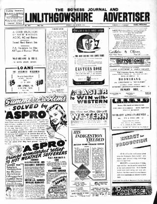 cover page of Bo'ness Journal, and Linlithgow Advertiser published on August 8, 1947