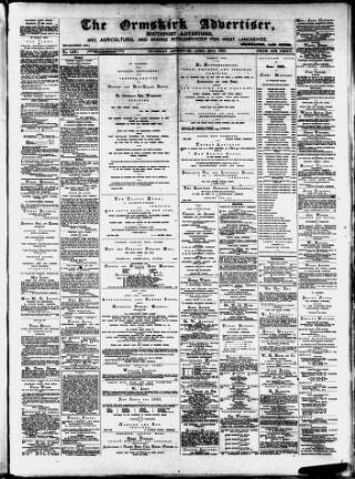cover page of Ormskirk Advertiser published on April 20, 1882