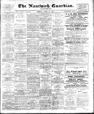 cover page of Nantwich Guardian published on April 23, 1915