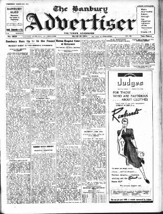 cover page of Banbury Advertiser published on March 29, 1944