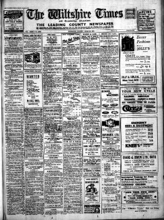 cover page of Wiltshire Times and Trowbridge Advertiser published on March 29, 1941