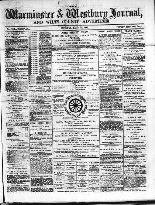 cover page of Warminster & Westbury journal, and Wilts County Advertiser published on March 28, 1885