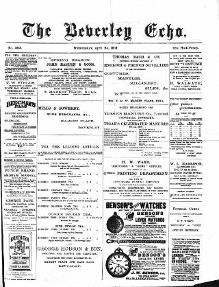 cover page of Beverley Echo published on April 24, 1901