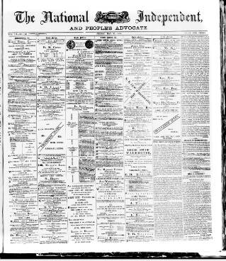 cover page of National Independent and People's Advocate published on May 31, 1878