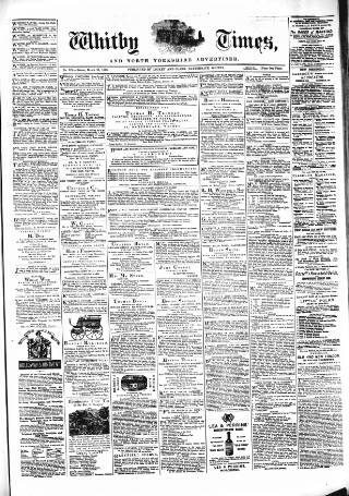 cover page of Whitby Times, and North Yorkshire Advertiser published on March 28, 1873