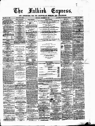 cover page of Falkirk Express published on December 30, 1882