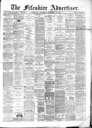 cover page of Fifeshire Advertiser published on December 3, 1870