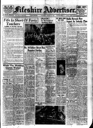 cover page of Fifeshire Advertiser published on August 11, 1956