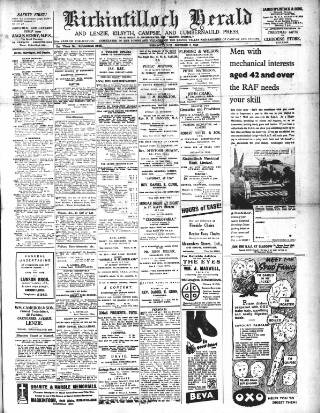 cover page of Kirkintilloch Herald published on December 2, 1942