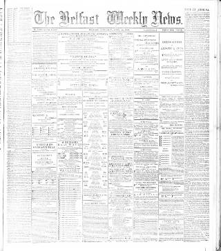 cover page of Belfast Weekly News published on April 26, 1890