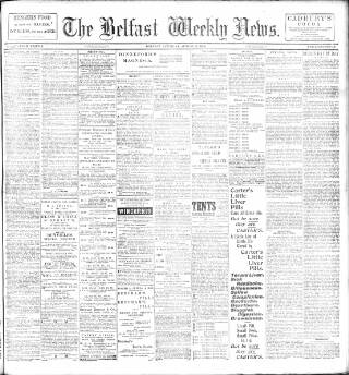 cover page of Belfast Weekly News published on August 13, 1898
