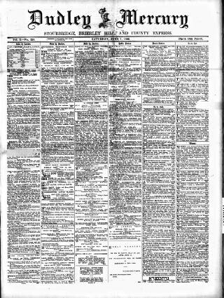 cover page of Dudley Mercury, Stourbridge, Brierley Hill, and County Express published on June 1, 1889