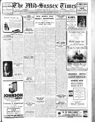 cover page of Mid Sussex Times published on August 8, 1939
