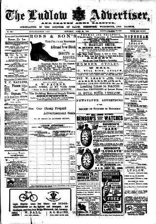 cover page of Ludlow Advertiser published on April 25, 1903