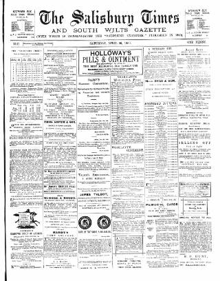 cover page of The Salisbury Times published on April 26, 1890