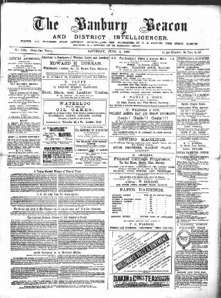 cover page of Banbury Beacon published on June 2, 1888