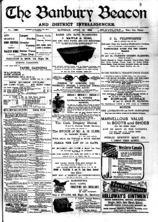 cover page of Banbury Beacon published on April 19, 1902