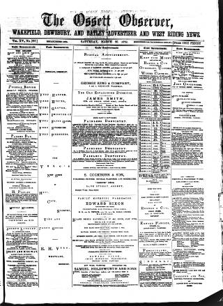 cover page of Ossett Observer published on March 29, 1879
