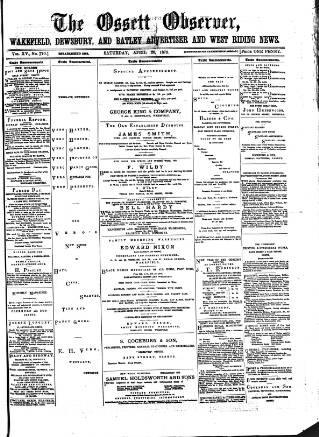 cover page of Ossett Observer published on April 26, 1879