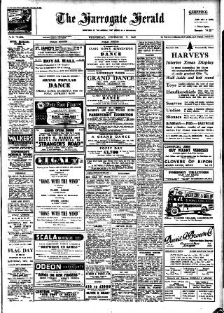 cover page of Harrogate Herald published on December 2, 1942