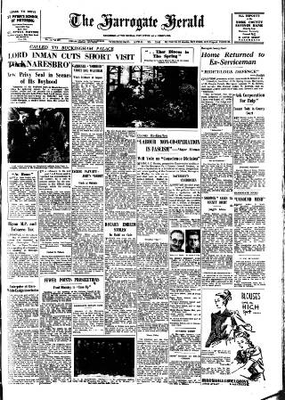 cover page of Harrogate Herald published on April 23, 1947
