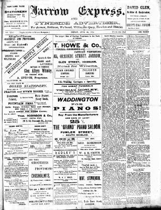 cover page of Jarrow Express published on April 26, 1912