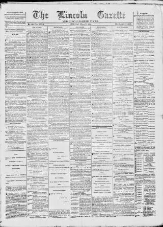 cover page of Lincoln Gazette published on March 19, 1892