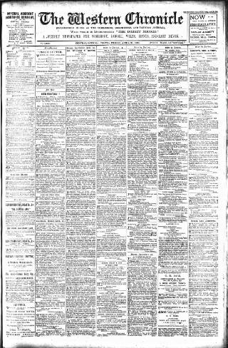 cover page of Western Chronicle published on April 24, 1908