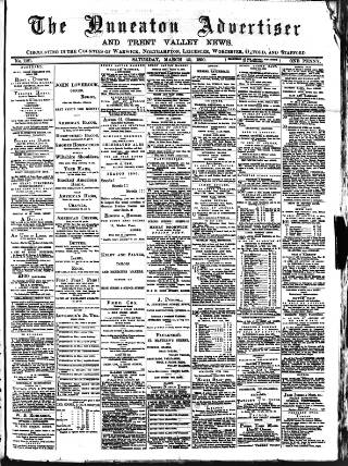 cover page of Nuneaton Advertiser published on March 29, 1890