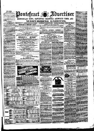 cover page of Pontefract Advertiser published on March 29, 1873