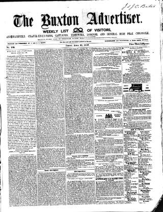 cover page of Buxton Advertiser published on April 25, 1856