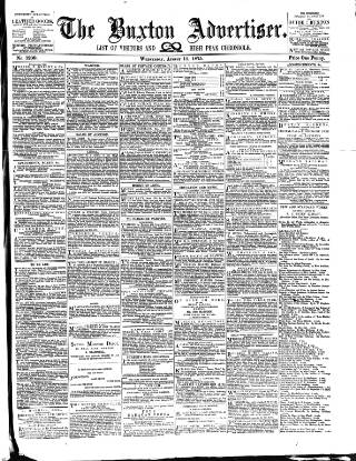 cover page of Buxton Advertiser published on August 11, 1875