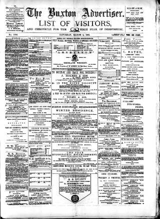 cover page of Buxton Advertiser published on March 1, 1884