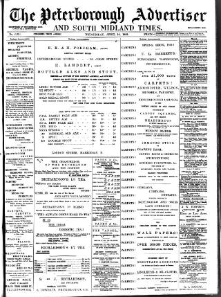 cover page of Peterborough Advertiser published on April 19, 1899