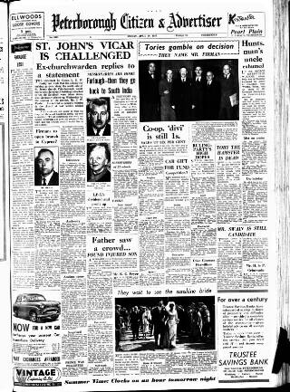 cover page of Peterborough Advertiser published on April 20, 1956