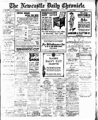 cover page of Newcastle Daily Chronicle published on April 26, 1921