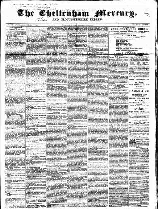 cover page of Cheltenham Mercury published on August 11, 1860