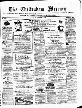 cover page of Cheltenham Mercury published on December 4, 1875