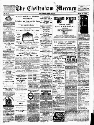 cover page of Cheltenham Mercury published on April 24, 1886