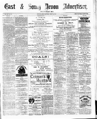 cover page of East & South Devon Advertiser. published on May 6, 1882